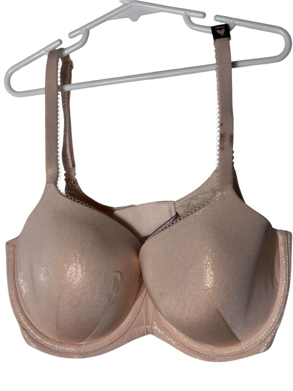 Victoria’s Secret 34DD shimmer bra lined Demi underwire glitter sparkle